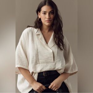 Anthropology Dylon Short-Sleeve Top Size